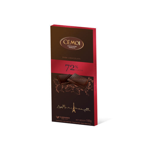 Socola Đen 72% Cacao Dạng Thanh Cémoi 100g - GiftLife