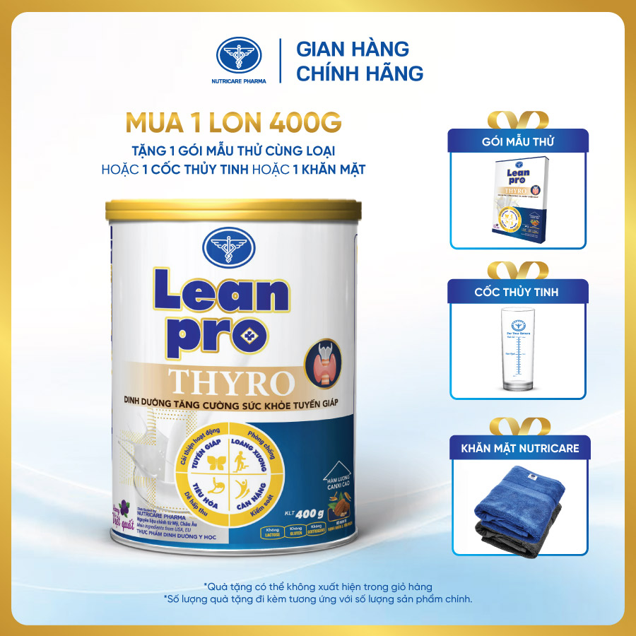 Lon sữa Leanpro Thyro 400g - Dinh dưỡng cho người bệnh tuyến giáp