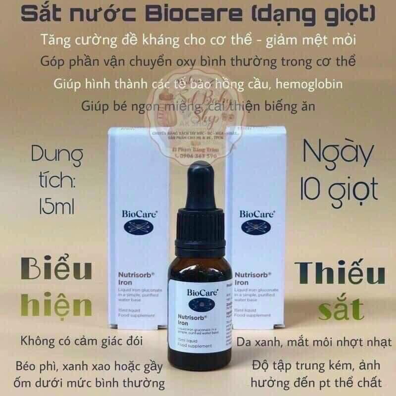 Sắt Nước BioCare Dạng Nhỏ Giọt Cho Bé Từ Sơ Sinh