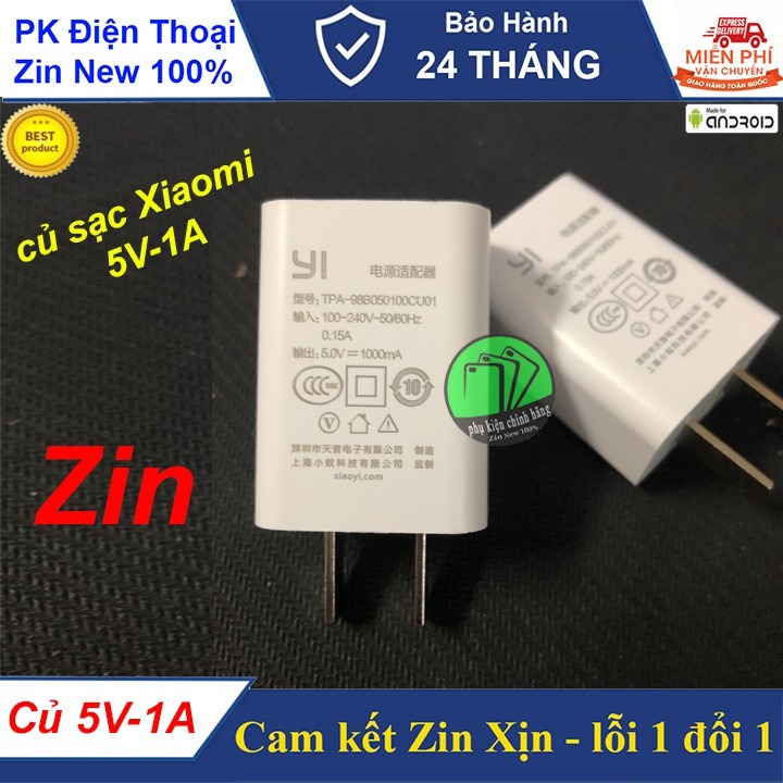Củ sạc 5v-1a dành cho xiaomi redmi - hàng chuẩn chất lượng