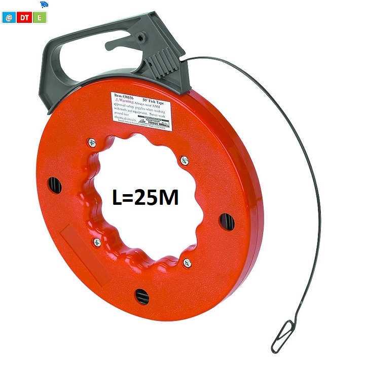 Dây mồi luồn dây điện có tay cầm và hộp đựng dài 25m
