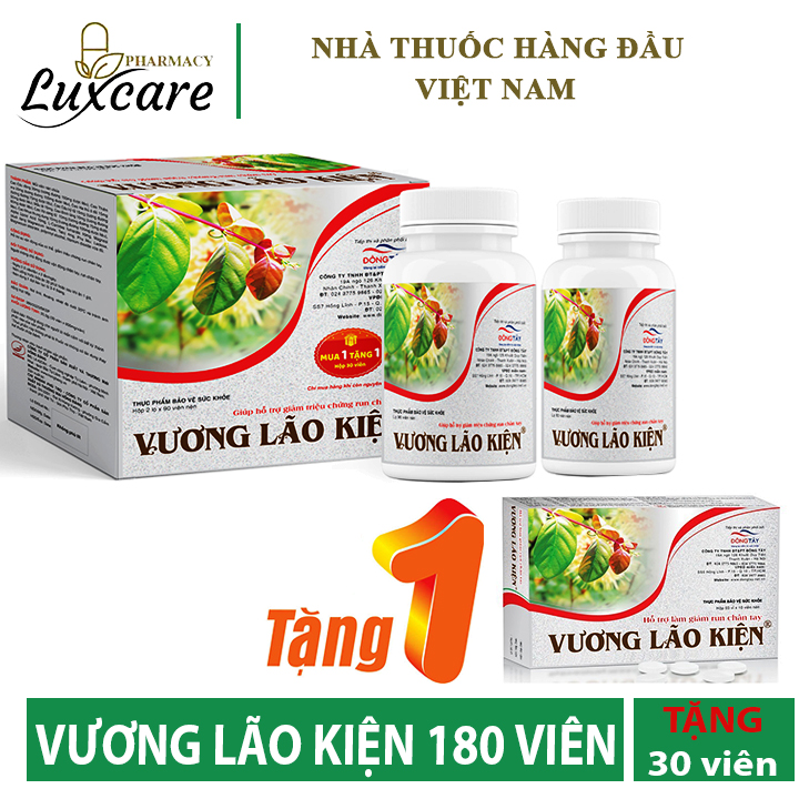 [TẶNG 1 HỘP 30 VIÊN] Vương Lão Kiện (Hộp 180 Viên) - Dành Cho Người Bị Run Tay Chân - Luxcare Pharmacy