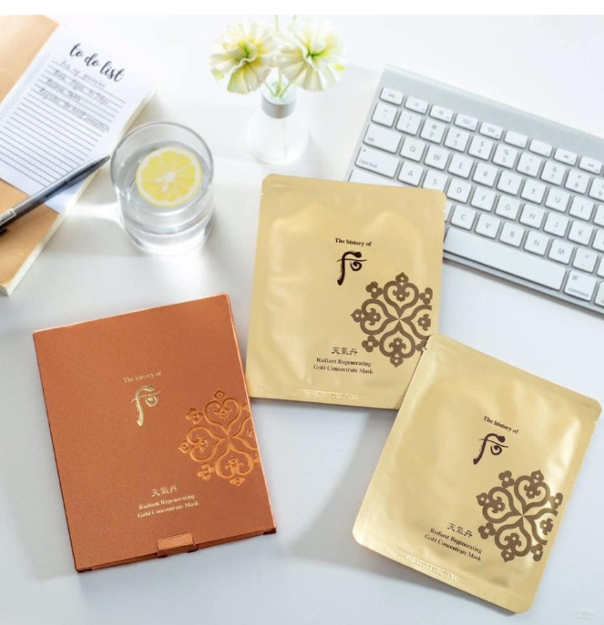 1 Cái The history of Whoo mặt nạ vàng whoo radiant regenerating gold concentrate mask tái sinh da 30ml tloskorea cũ
