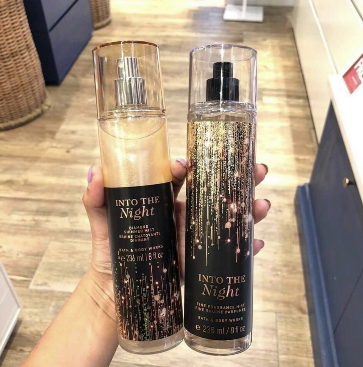 Xịt thơm into the night bath and body works chai cao 236ml cực thơm