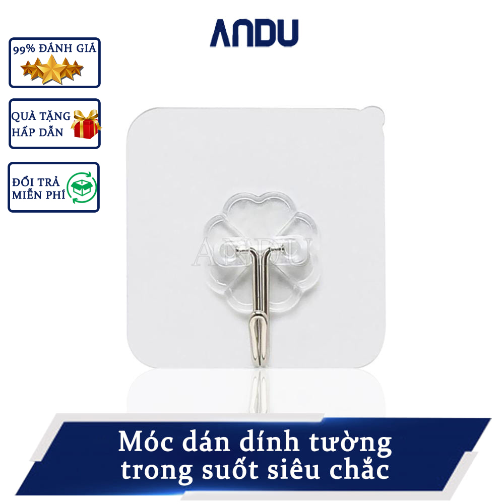 Combo 5 móc dán tường thần thánh trong suốt, chắc chắn, siêu bền