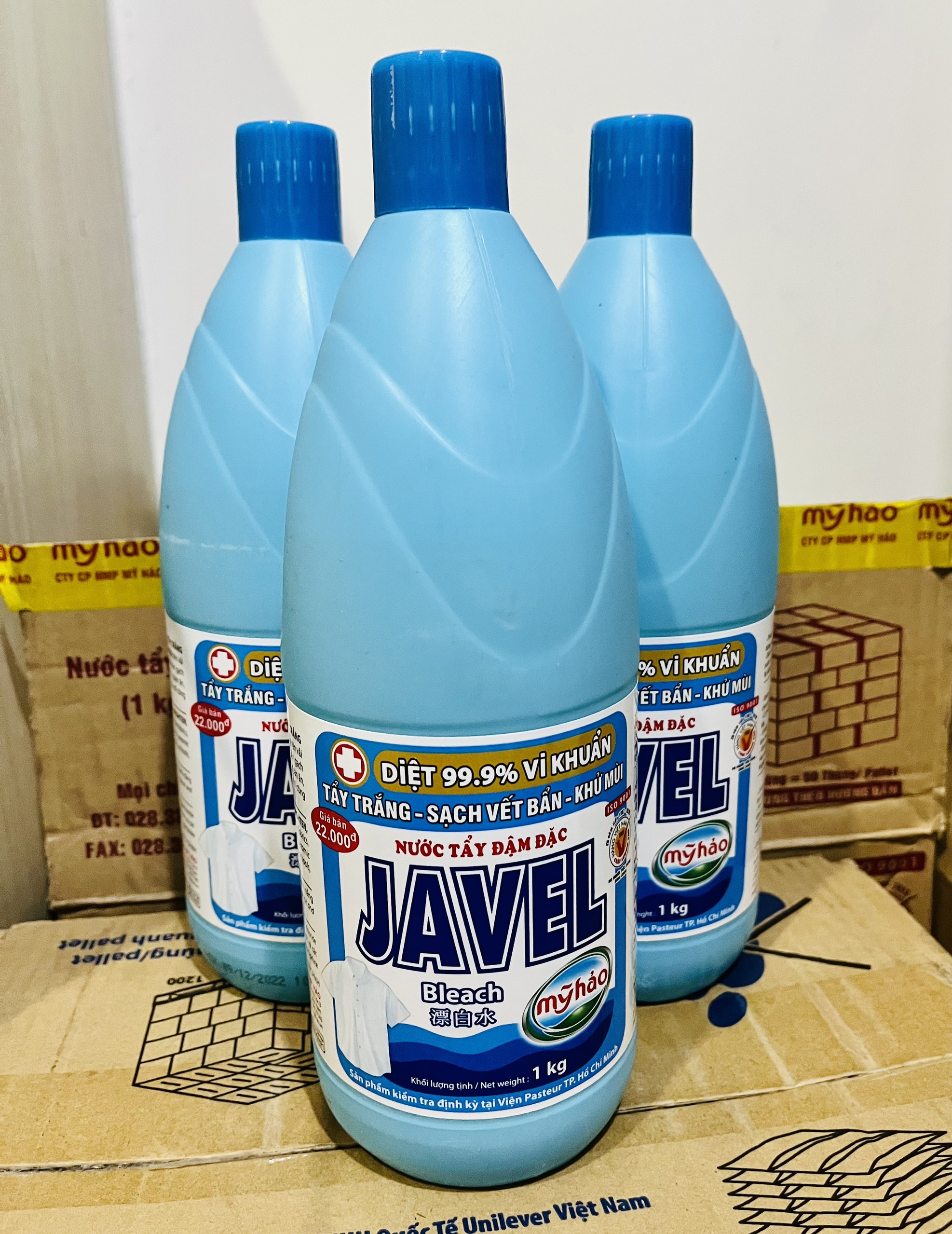 Nước tẩy đậm đặc Javel Mỹ Hảo chai 1kg