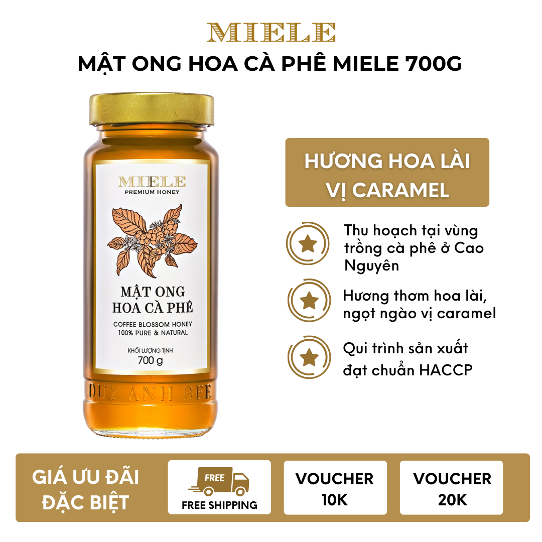 Mật ong hoa cà phê nguyên chất Miele 700g