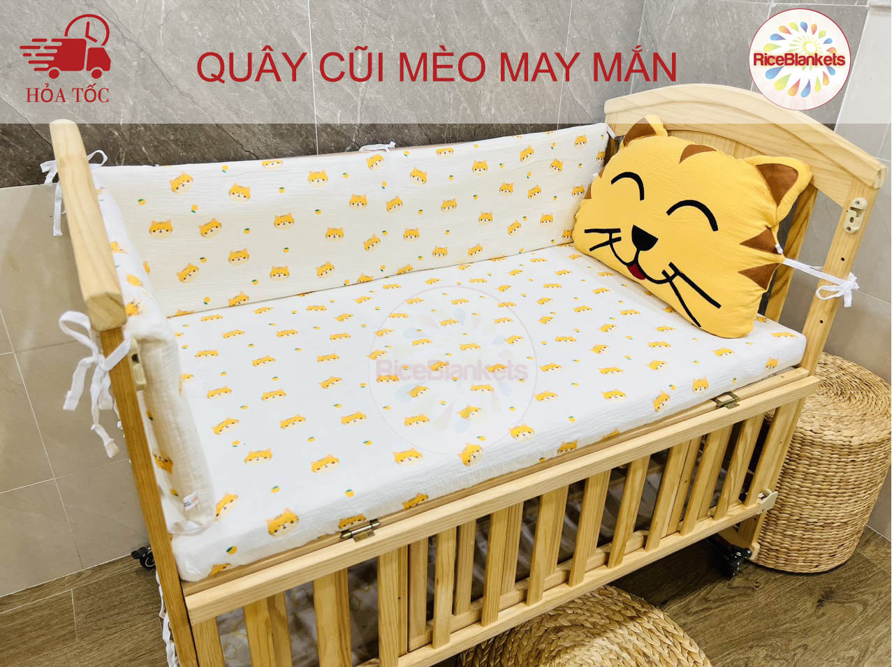Set quây cũi mèo may mắn cho cũi đa năng