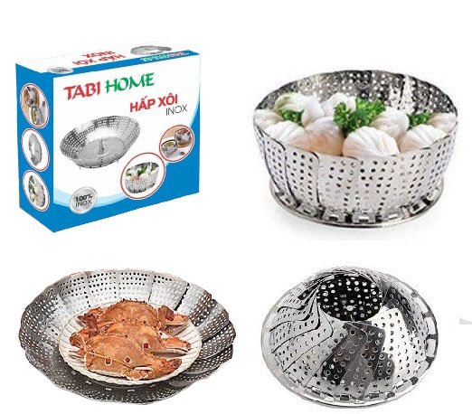 Xửng hấp vỉ hấp inox gấp gọn thông minh cao cấp