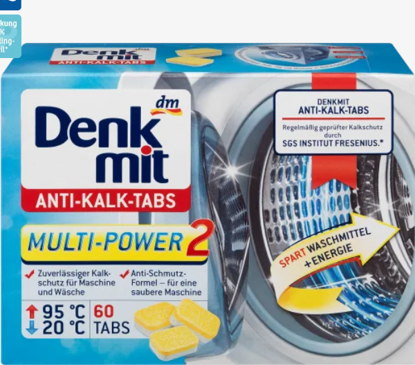 Xả - viên tẩy bị vỡ 1 chút) --viên tẩy lồng máy giặt denkmit của đức - loại bỏ cặn bẩn máy giặt