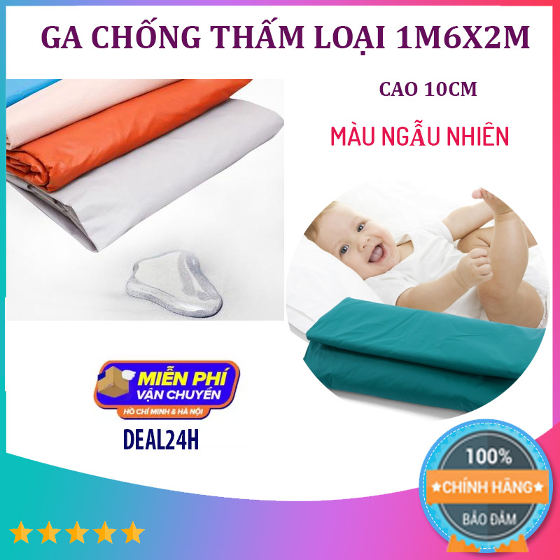 Ga Lót Chống Thấm 1M6 X 2M GIÁ RẺ NHIỀU MÀU - NỆM DÀY 10CM - Siêu Bền, Chống Thấm Cực Tốt, Không Gây Kích Ứng Da - Ga Giường Chống Thấm, Ga Bọc Nệm Loại Tốt, Nệm Chống Thấm Nước, Drap Trải Giường - Deal24h