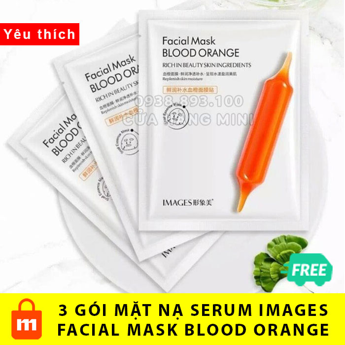 [HCM]【SIÊU RẺ】 Combo 3 Gói Mặt Nạ Serum IMAGES Dưỡng Trắng Da Facial Mask Blood Orange