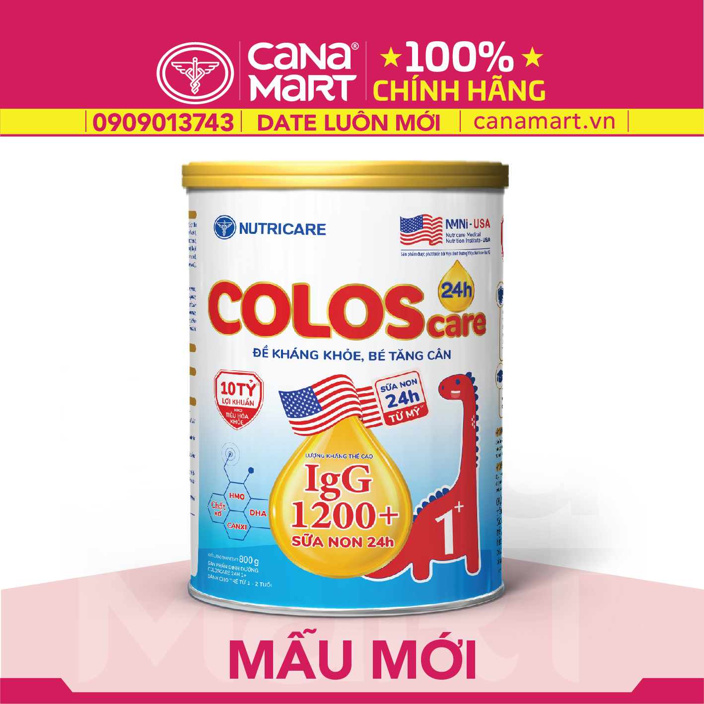 Sữa bột Nutricare ColosCare 24H 1+ tăng cường hệ miễn dịch