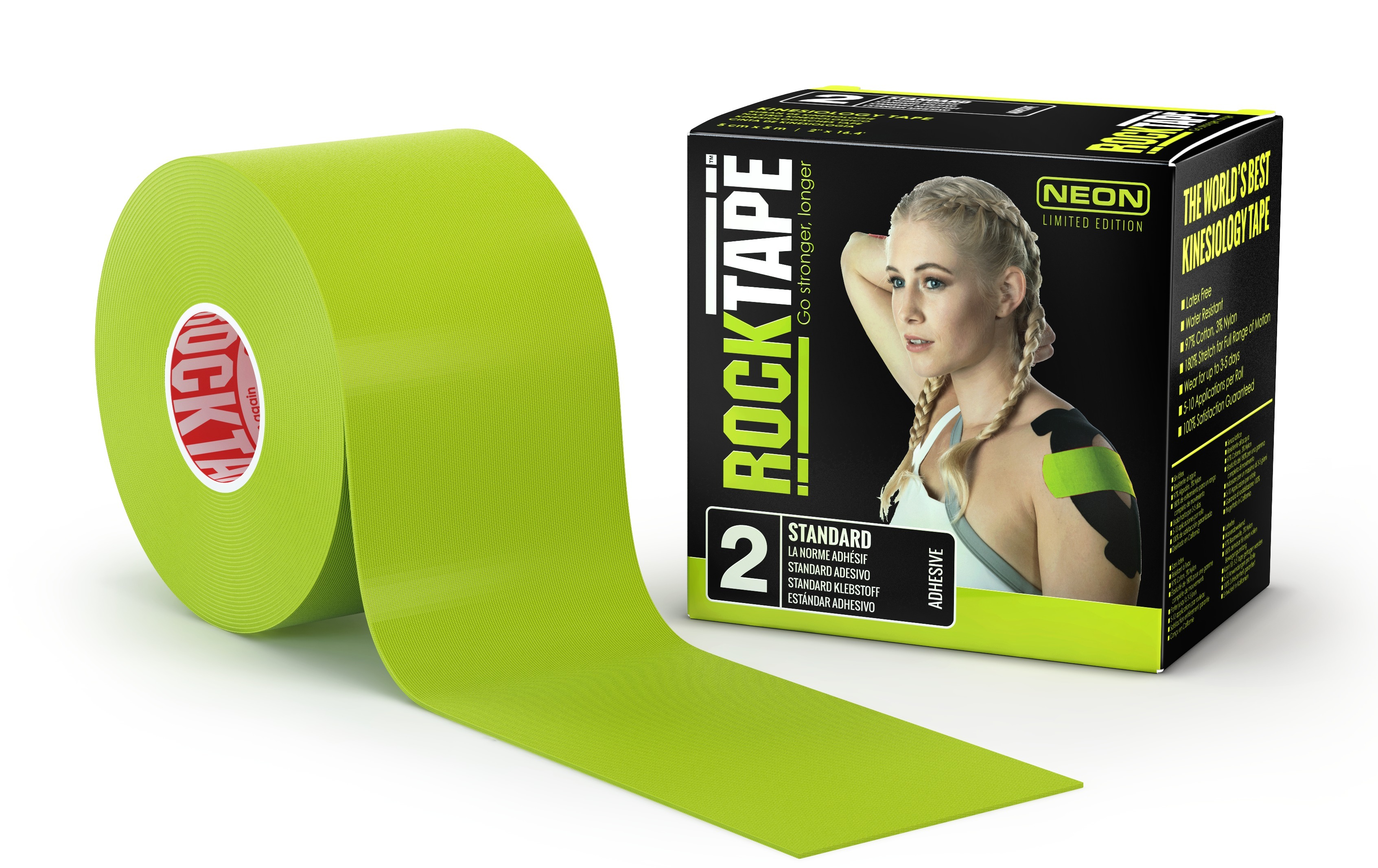 Băng dán cơ RockTape/RockTape Kinesiology Tape - Neon