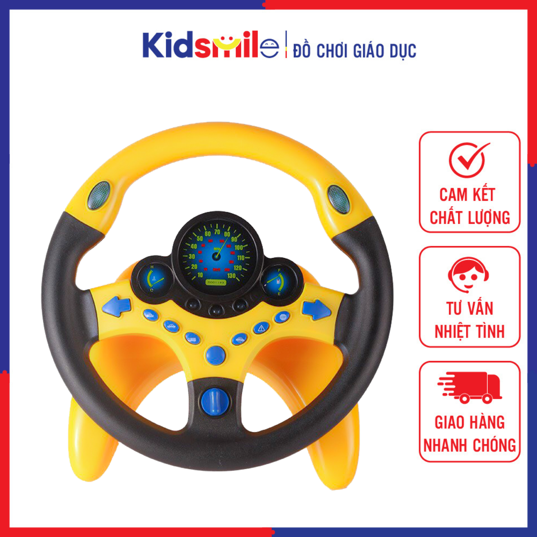 Đồ chơi trẻ em bộ VÔ LĂNG có hiệu ứng âm thanh, ánh sáng, xoay 360 độ gắn lên ô tô và mặt phẳng cho trẻ từ 1 đến 5 tuổi