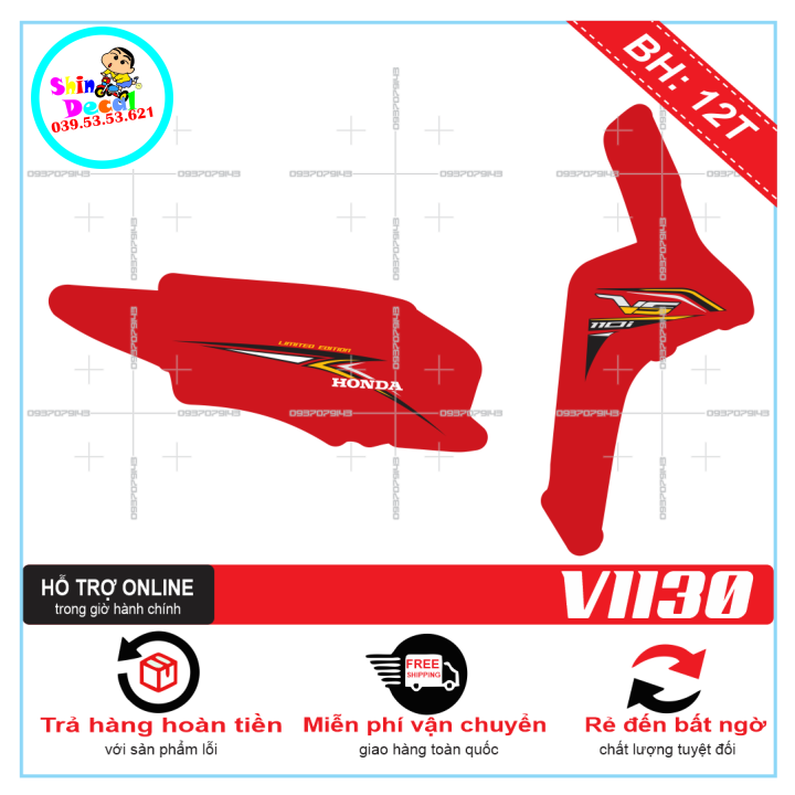 TEM XE VISION 2016, TEM RỜI VISION 2016 1130 DÁN XE ĐỎ