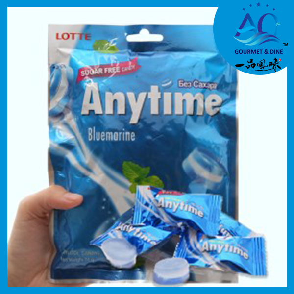 Kẹo Ngậm Không Đường Hương Bạc Hà Lotte Anytime 60g - Lotte Anytime Blumarine Sugar Free Candy 74g