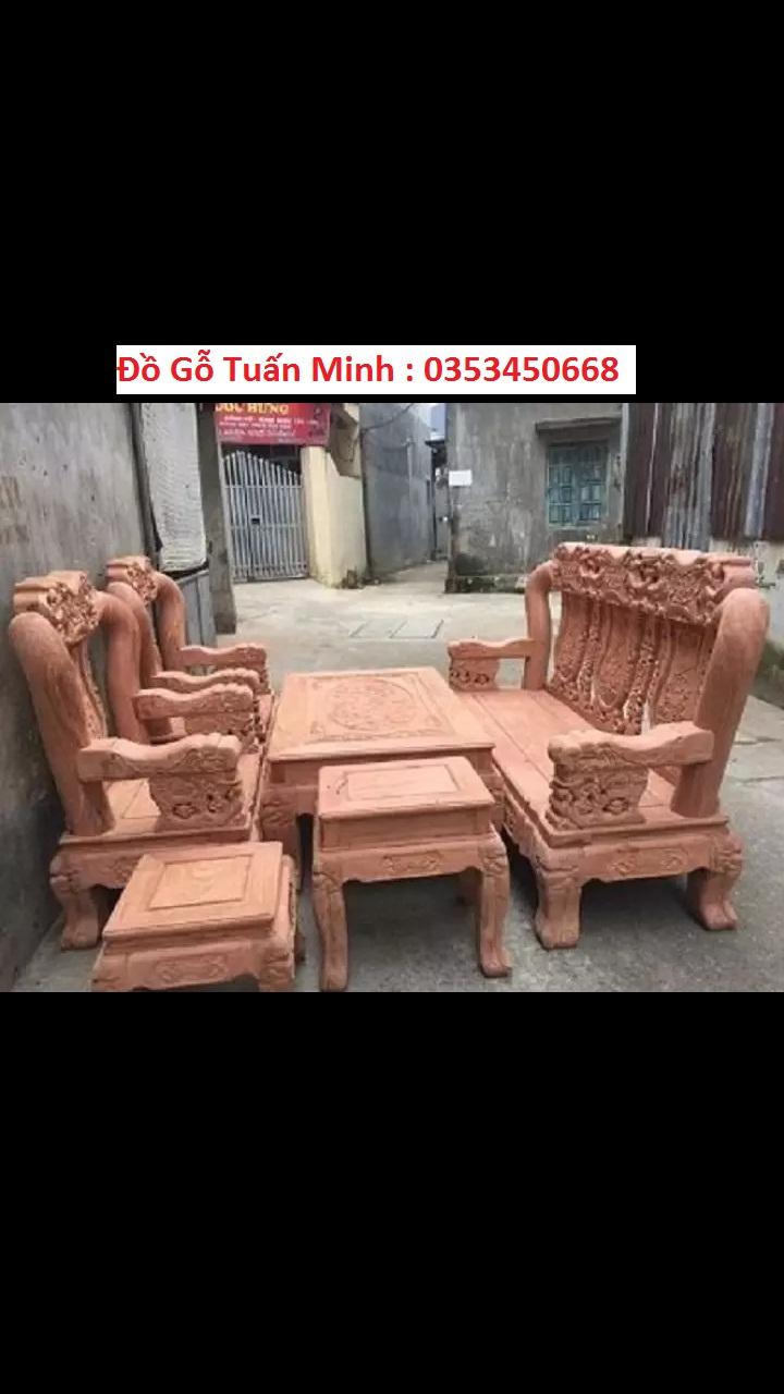 bàn ghế quốc voi gỗ hương đá