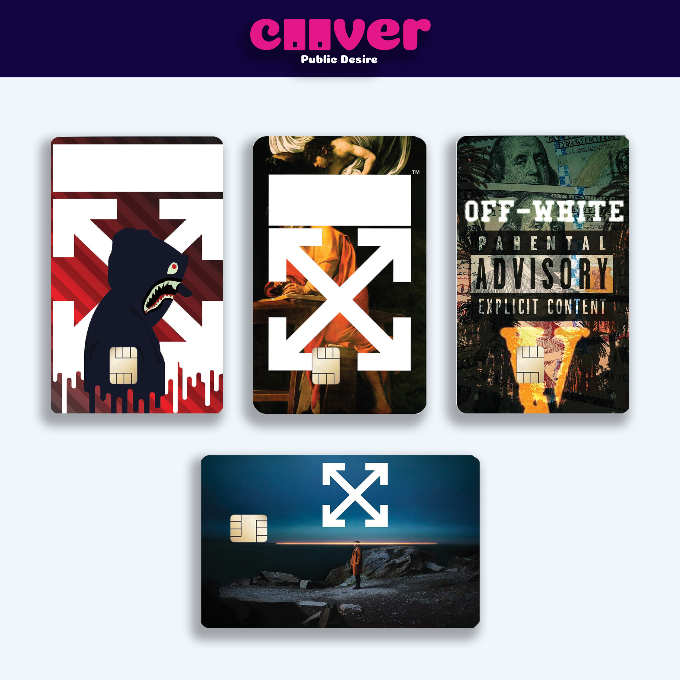 OFFWHITE - Miếng dán thẻ FREESHIP – Miếng dán thẻ ngân hàng/thẻ ATM, thẻ chung cư, thẻ thang máy, thẻ gửi xe,... COOVER