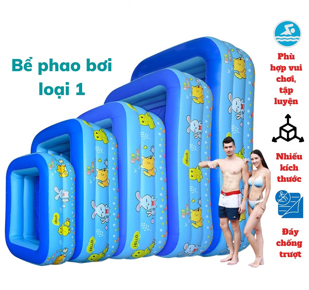 Bể phao bơi cho bé 3 tầng , Hồ bơi cho bé, Hồ bơi trẻ em thành cao 3 tầng có đế chống trượt , phao bơi cho bé an toàn bồn tắm 1m2, 1m3, 1m5, 1m8, 2m1 cho cả gia đình - bể bơi cho bé , hồ bơi em bé , ho boi cho be