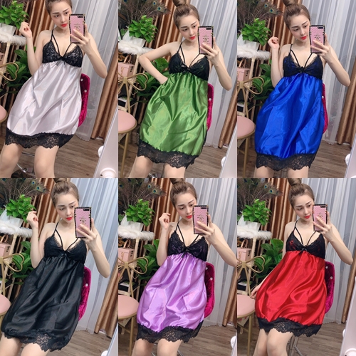 Đầm Ngủ Phi Bóng Đẹp - Đầm Ngủ Phi Mịn Mặc Mát 1 size từ 43kg-55kg