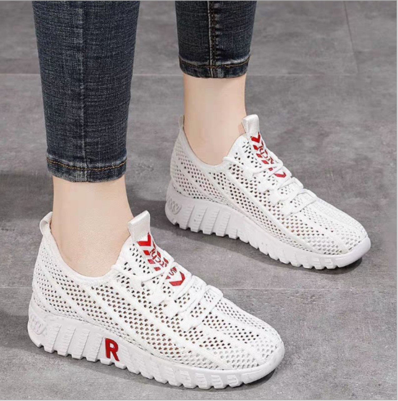 Giày thể thao lưới nữ đế cao giá tốt