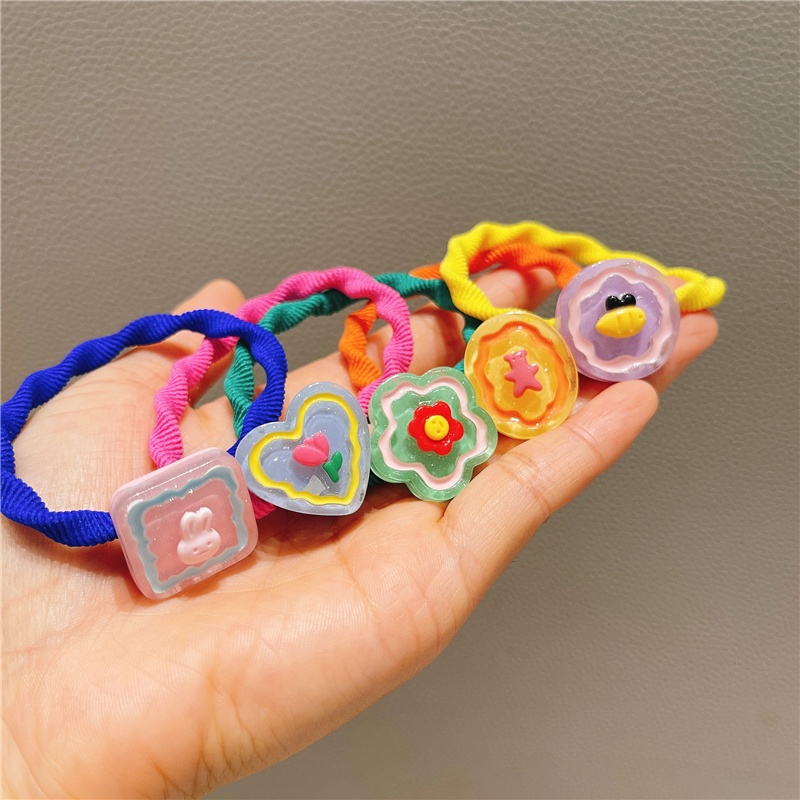 Dây cột tóc, chun cột tóc họa tiết silicon đáng yêu cho be` - 01pcs