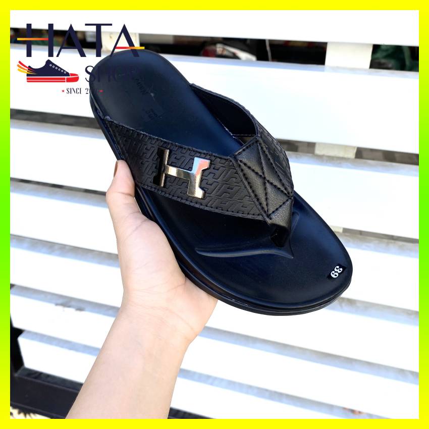 Dép xỏ ngón nam quai da chất liệu cao cấp mang êm chân SANG TRỌNG, dép nam xỏ ngón Hatashop