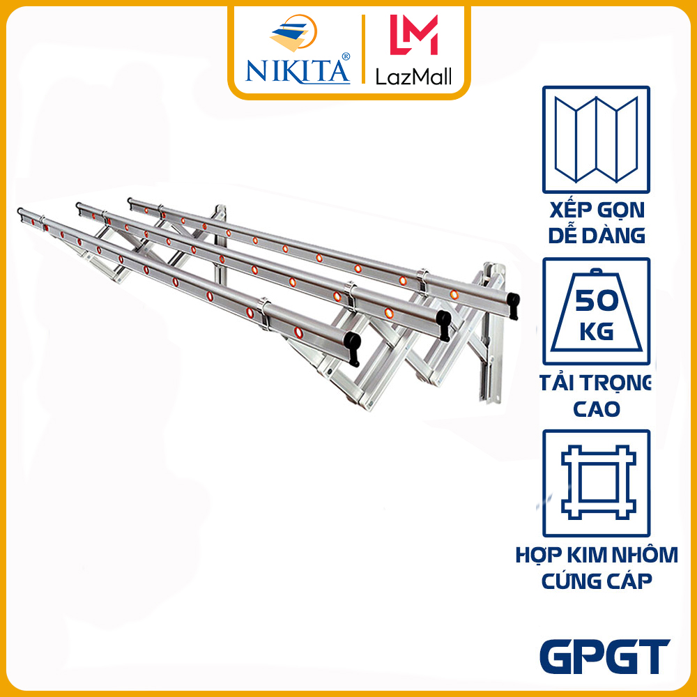 Giàn phơi đồ thông minh nhôm gắn tường - Giàn phơi đồ thông minh xếp gọn 2021