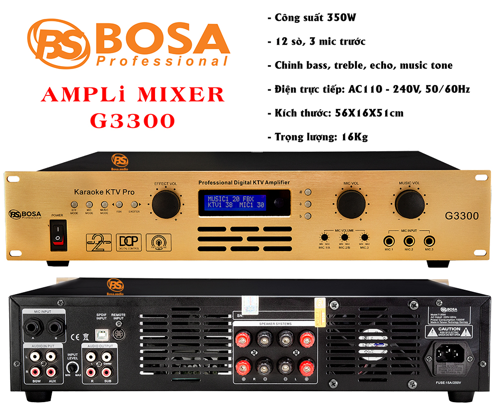 Amply liền vang bosa g3300