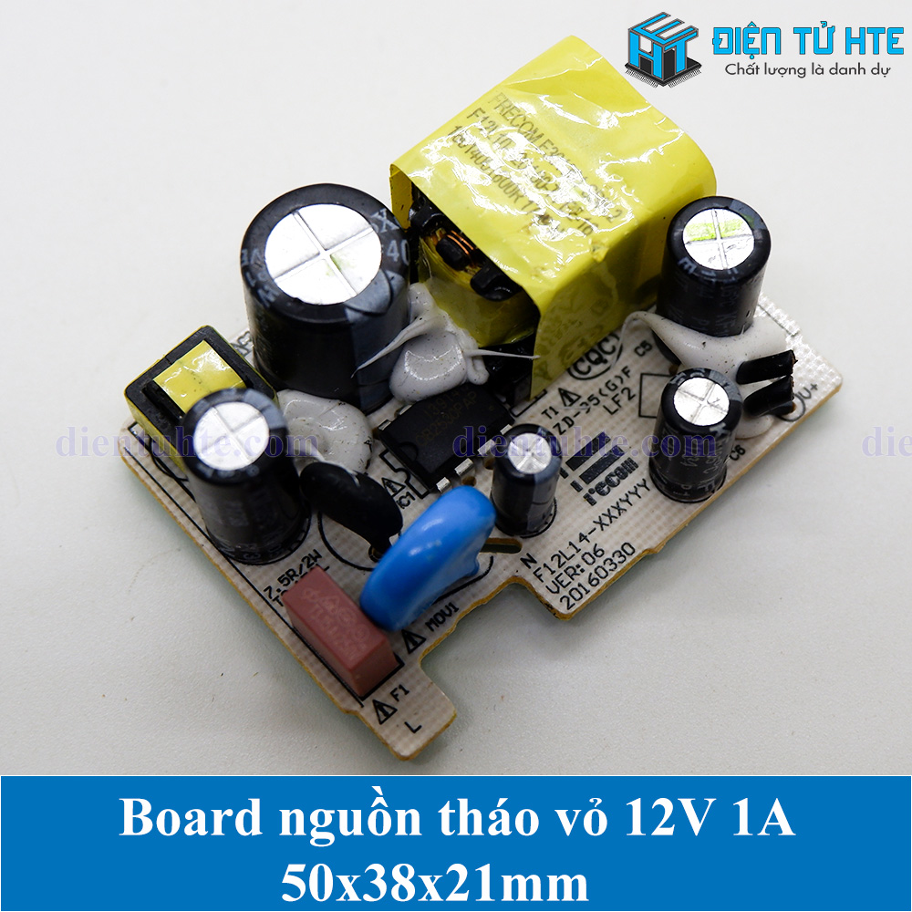 Board nguồn tháo vỏ 12v 1a 50x38x21mm