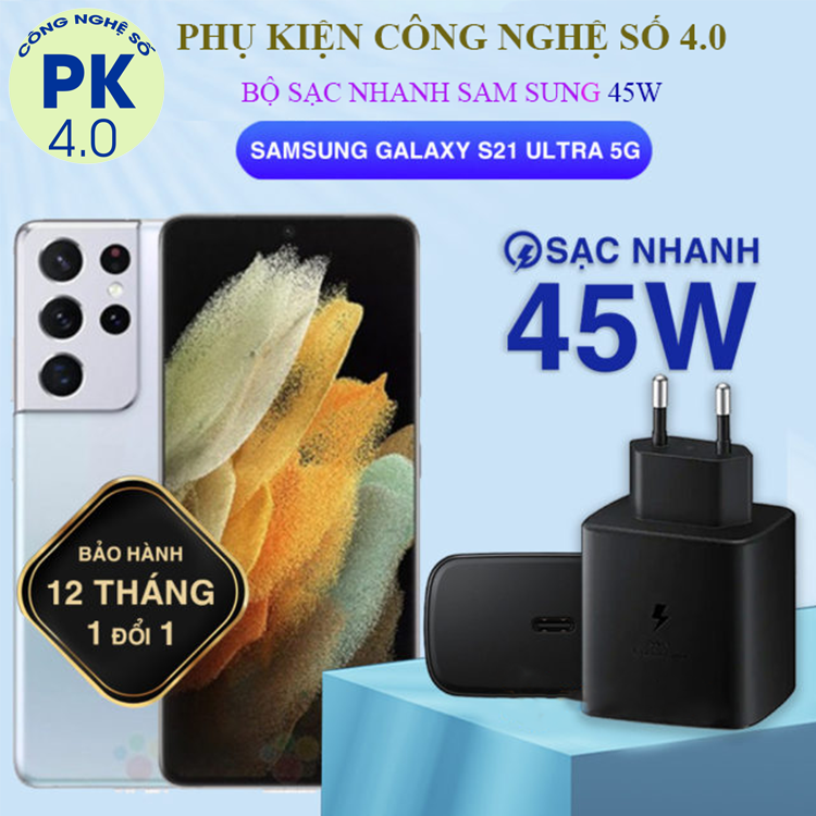 Sạc nhanh samsung 45w, dùng cho note 10+, note 20+, s20ultra, s21,s22+, s22, s23 ultra,... tab s8 series