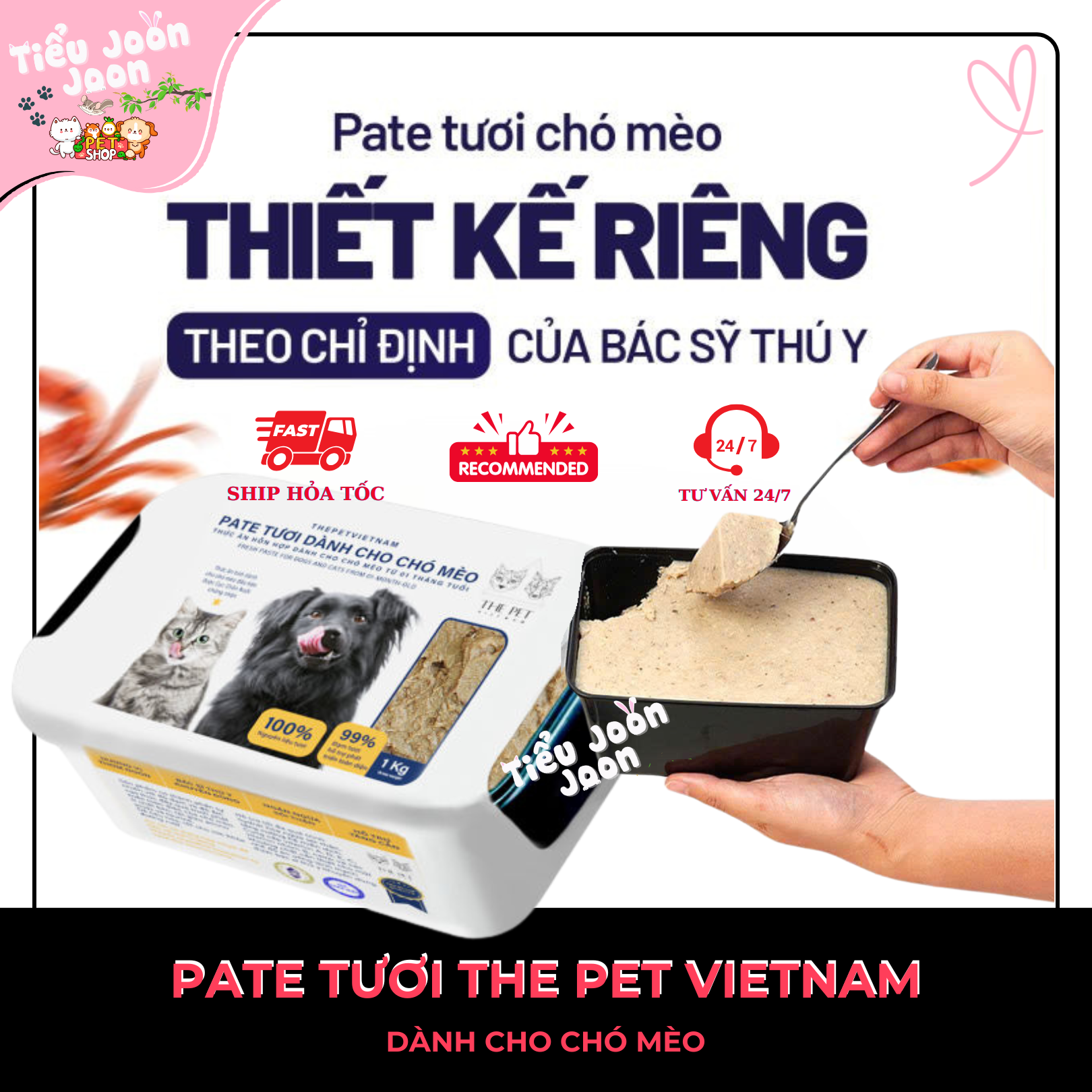 [HOẢ TỐC HCM] Hộp 1kg, 500gr Pate Tươi The Pet cho Chó Mèo - Pate tươi Bác sĩ Thú Y khuyên dùng