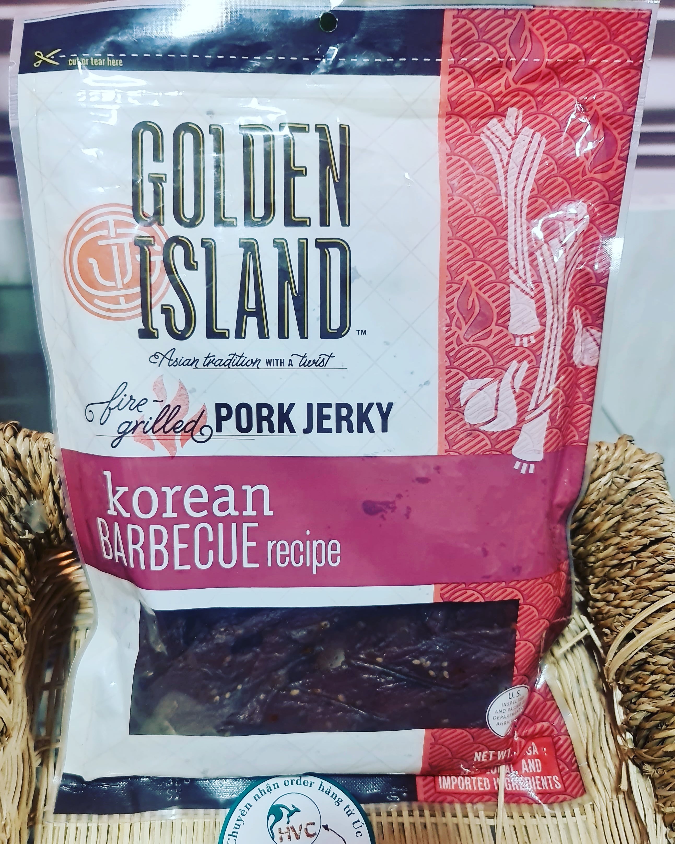 [HCM]Thịt heo khô - Golden Island - Korean BBQ Pork - túi 410g