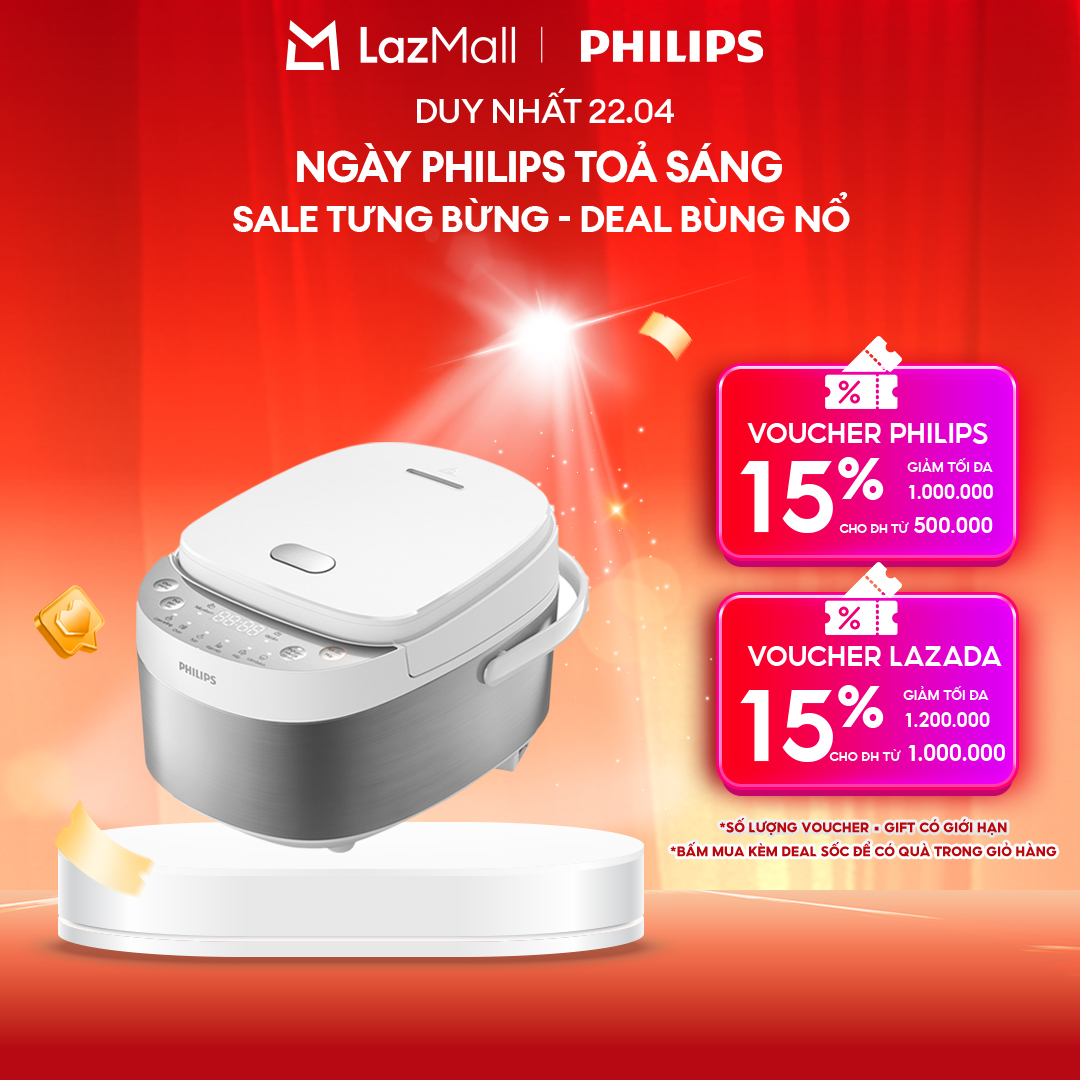 [NGÀY THƯƠNG HIỆU TỎA SÁNG DUY NHẤT 22.04] Nồi Cơm Điện Tử Mini Philips HD3170/66 | 600W | 0.85 Lít - Hàng Chính Hãng