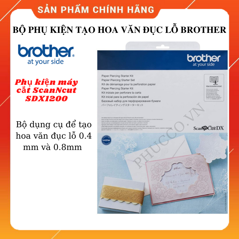 Bộ phụ kiện làm tạo hoa văn đục lỗ Brother