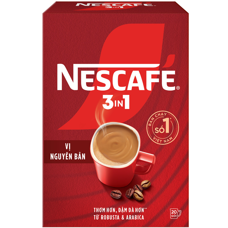 Cafe sữa Nescafe 3in1 đậm vị - hài hòa - sữa đá nhân đôi sánh quyện hộp