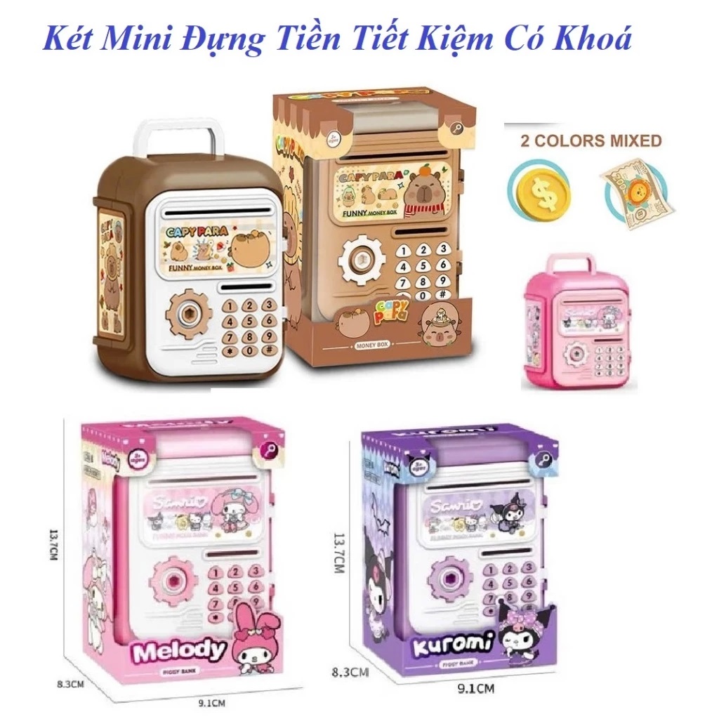 Đồ chơi két sắt Kuromi có khóa cơ cho bé