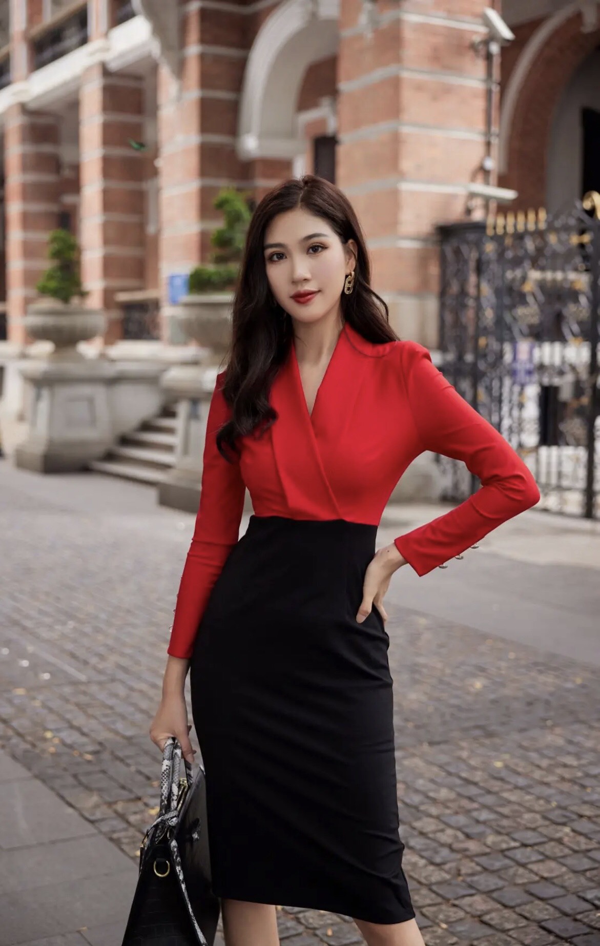 Váy nữ, Đầm body, Đầm thiết kế ôm body dài tay cao cấp, sang trọng, lịch sự