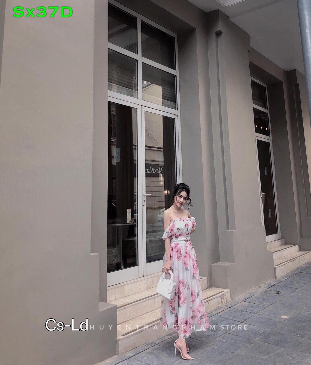 (Top bán chạy ) Đầm voan hoa trễ vai cực xinh cho các nàng