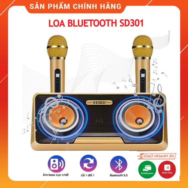 Loa hát karaoke bluetooth sd-301 - loa nhật công suất lớn loa thùng bluetooth hát karaoke sd 301 + 2 mic loa bass: 2 loa bass 1 tấc phù hợp hát karaoke tại nhà đi phượt dã ngoại cực kì tiện