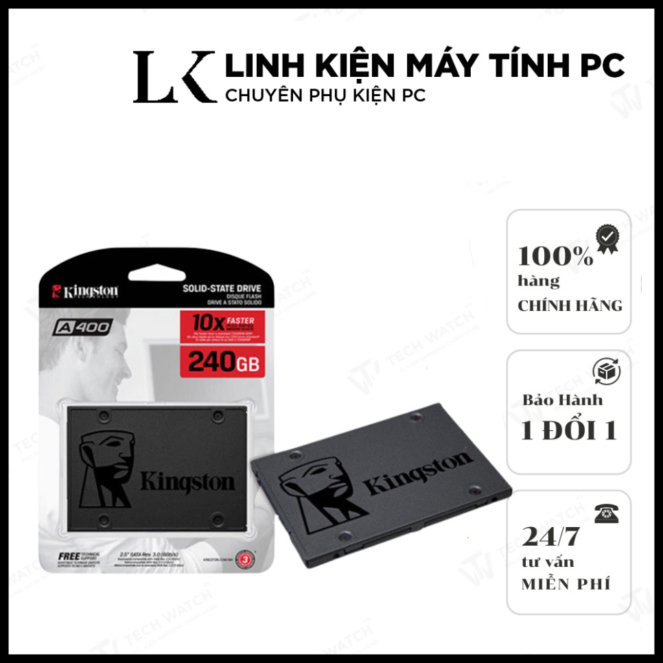 Ổ CỨNG GẮN TRONG SSD 240GB KINGSTON A400, SATA III FULL BOX, BẢO HÀNH 36 THÁNG