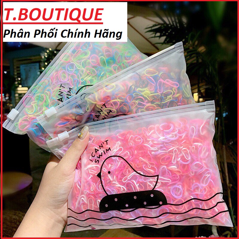 Túi 1000 dây thun cột tóc cao su co giãn thời trang Hàn Quốc cho bé gái
