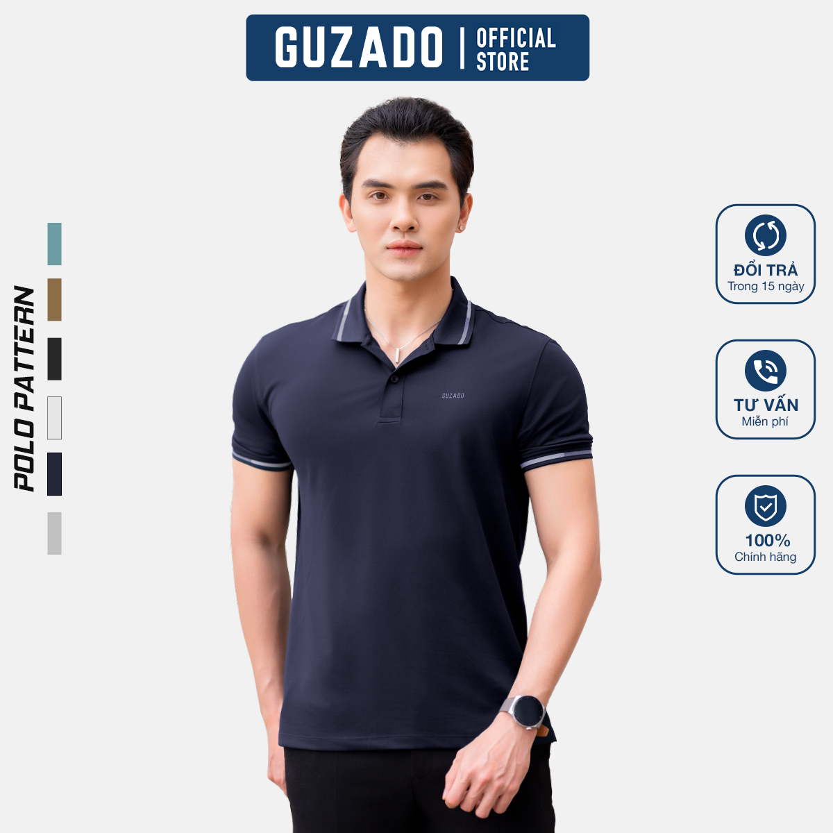 Áo Polo Nam Vải Lacoste Họa Tiết Trẻ Trung Năng Động 6 Màu Basics Dễ Dàng Diện Đồ GPS205 Thương Hiệu Guzado