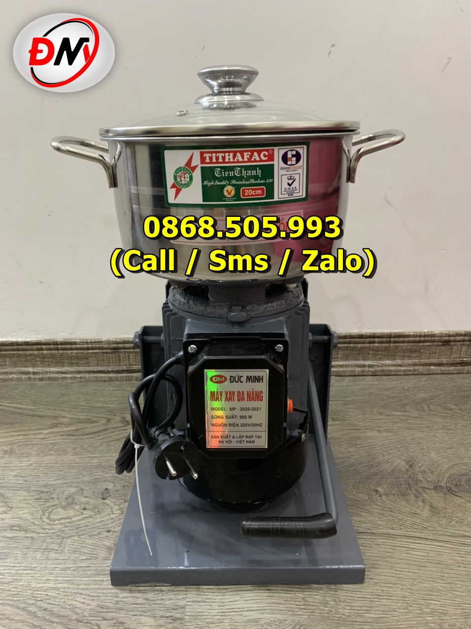 Máy xay thịt làm giò chả gia đình nồi đường kính 20cm - công suất 900w