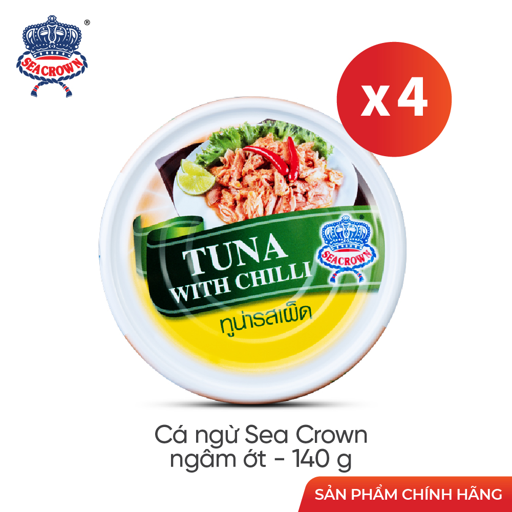 Combo 4 lon cá ngừ Sea Crown sốt ớt