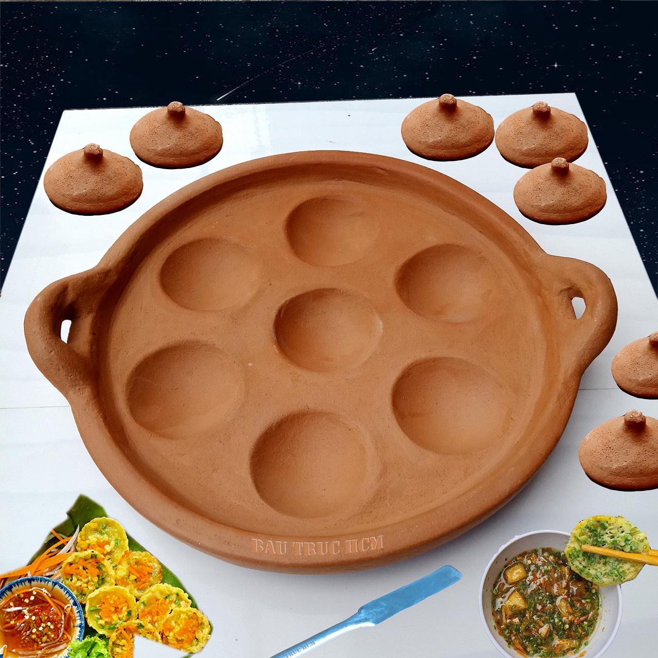 Khuôn đúc bánh khọt 7 lỗ