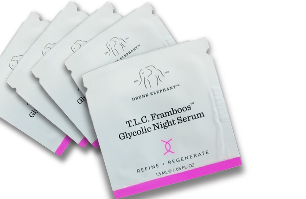 Set 5 gói sample Serum Drunk Elephant T.L.C. Framboos™ Glycolic Night 1.5ml