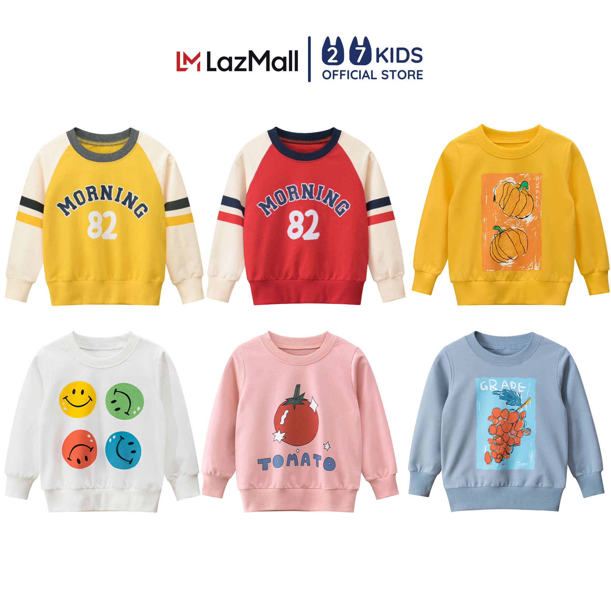 Áo nỉ bé gái dài tay 27Kids áo nỉ da cá thu đông nữ cho trẻ từ 2-10 tuổi GLSS1