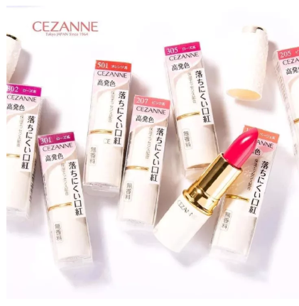 Son thỏi cezanne nhật bản lasting lip color n đỏ cam, xách tay trực tiếp từ nhật bản 105, 101, 504, 102